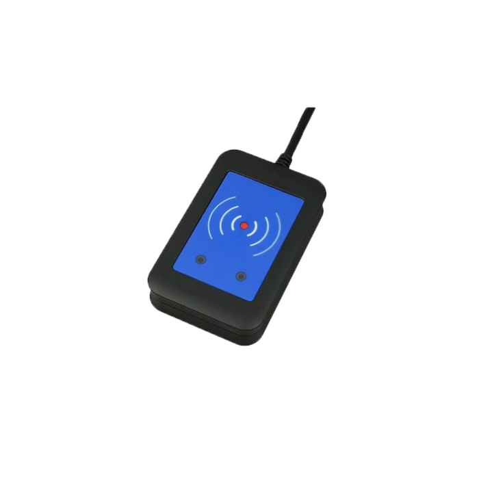 Leitor de cartão RFID externo seguro 125kHz + 13,56MHz com NFC (USB)