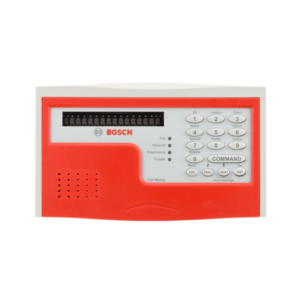 Teclado de Incêndio fluorescente vermelho/cinza Bosch D1255RB